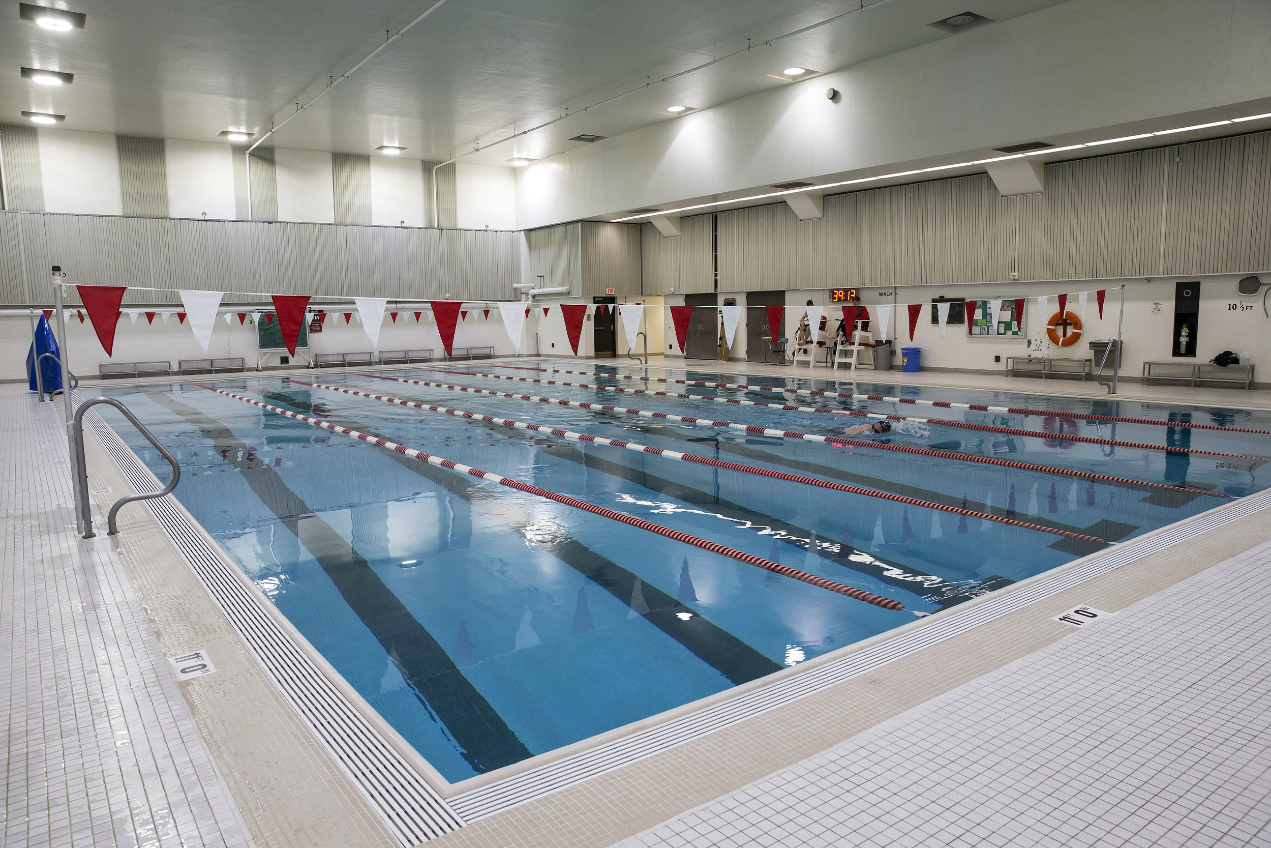 swimming pool in the basement of Pearson and McGonigle Halls.