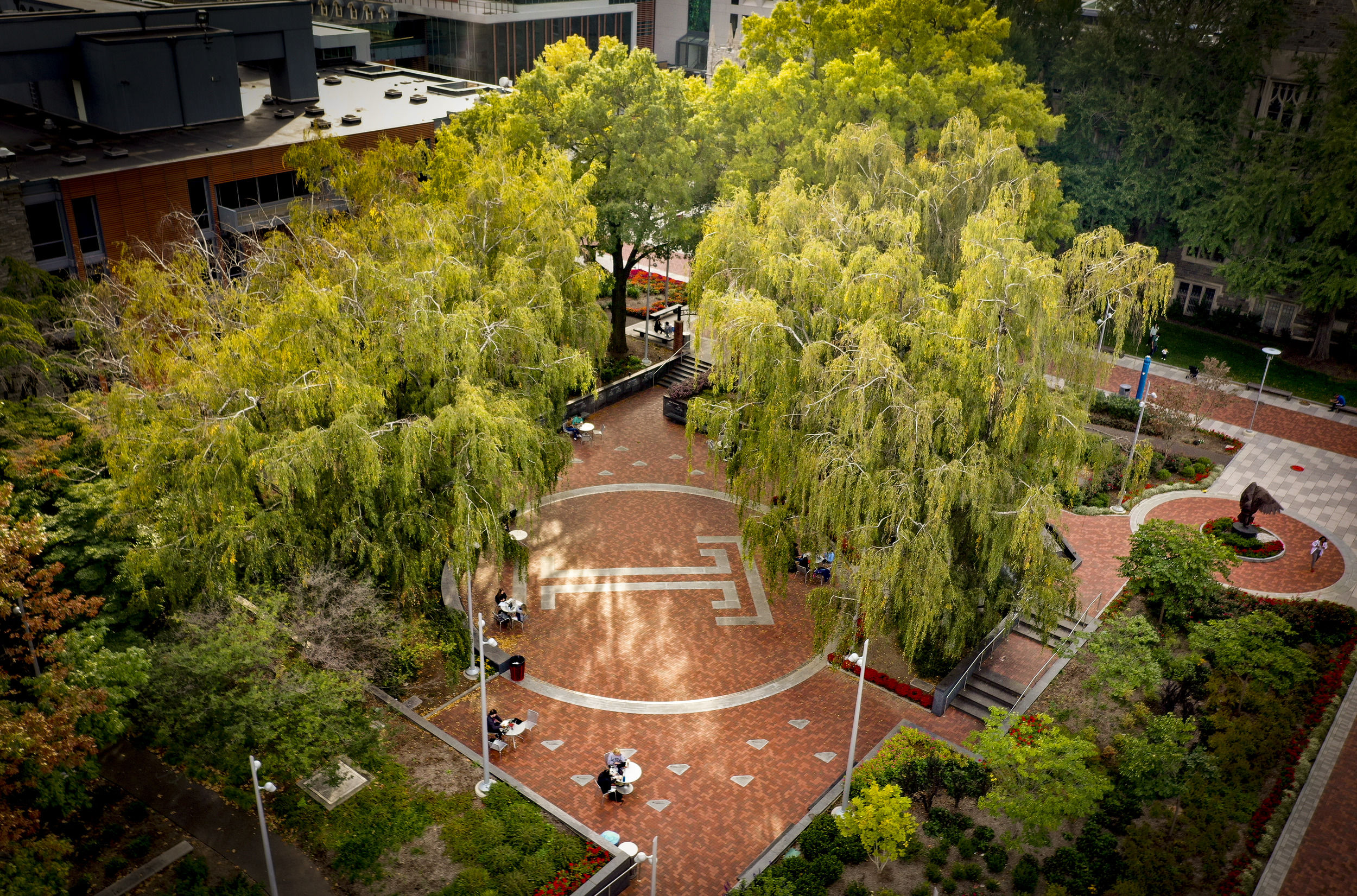 An aerial shot of O’Connor Plaza.