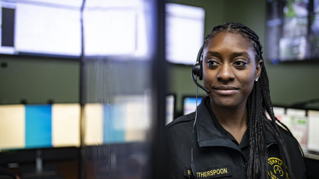 photo of one of Temple's safety officers. 