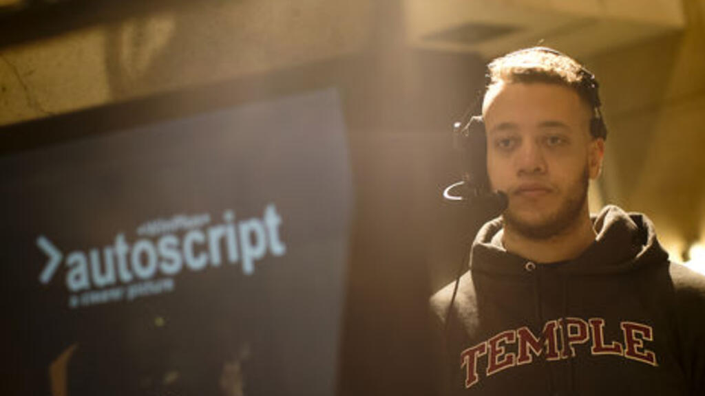 Student working in production studio.