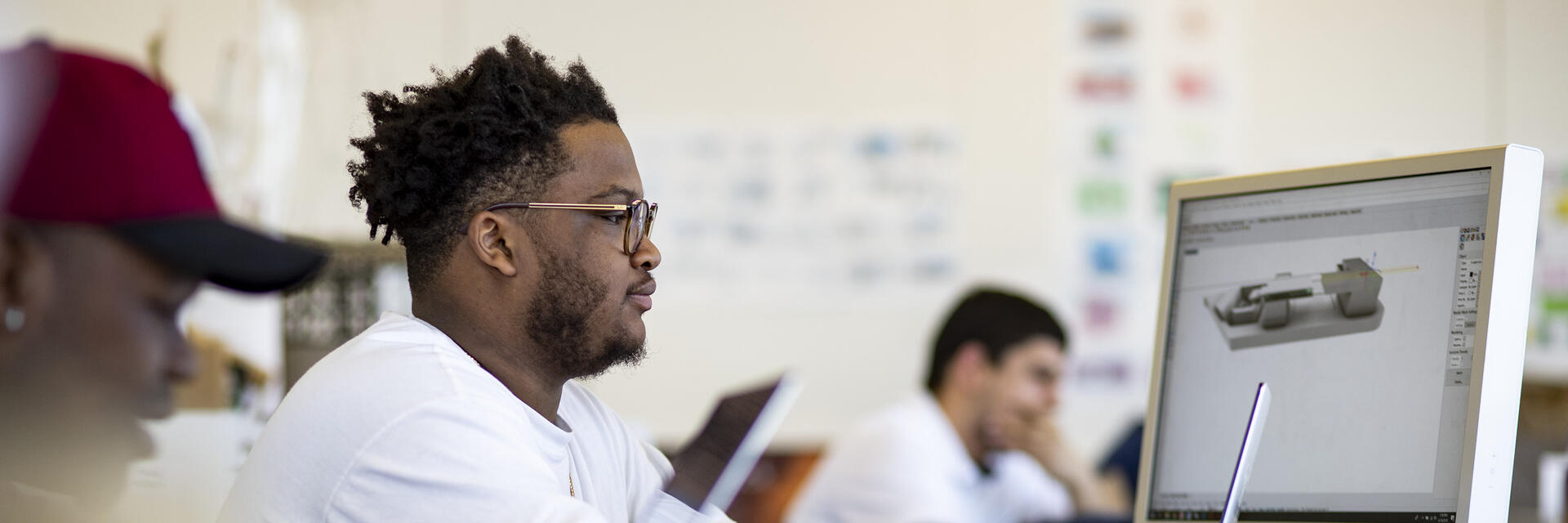 Student on computer