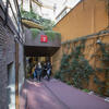 Temple Rome students exiting an academic building.