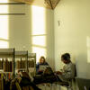 Students studying in library.