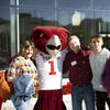 Student and family with Hooter