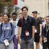 new Owls take a tour of Main Campus during Orientation.
