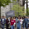 Students and parents on an Open House tour.