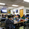Honors Lounge filled with students playing bingo