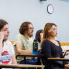 Students listening to a lecture in a classroom