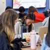 Students working in a classroom