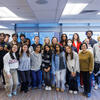 A classroom of students posing for a photo