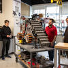Students get hands-on experience working with robotics in the lab.