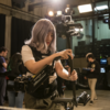 Students in a film class