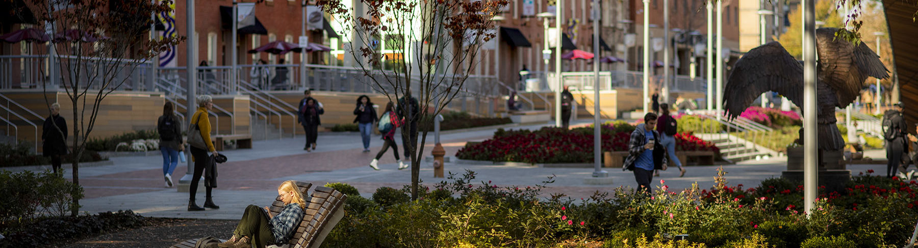 Students on Liacouras Walk between classes on Main Campus